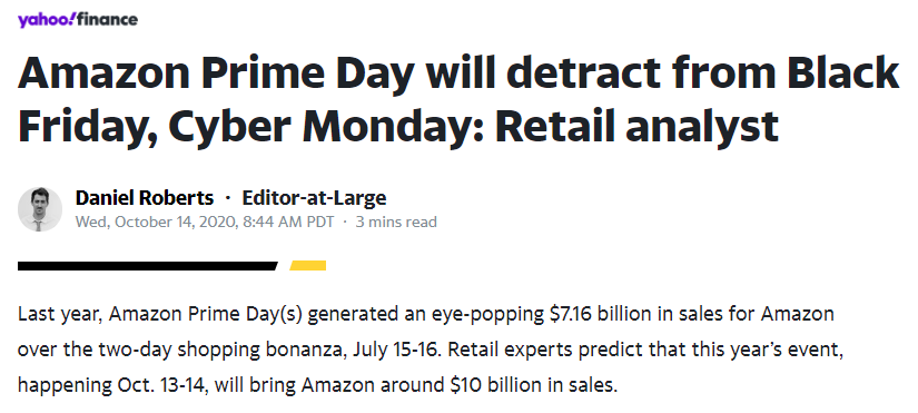 Primeday完美收官！黑五网一可能遭殃？