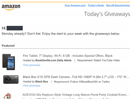 亚马逊抽奖Giveaway 设置流程及要点讲解