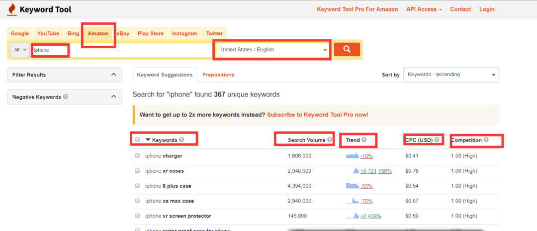 亚马逊关键词之挖词（工具篇）