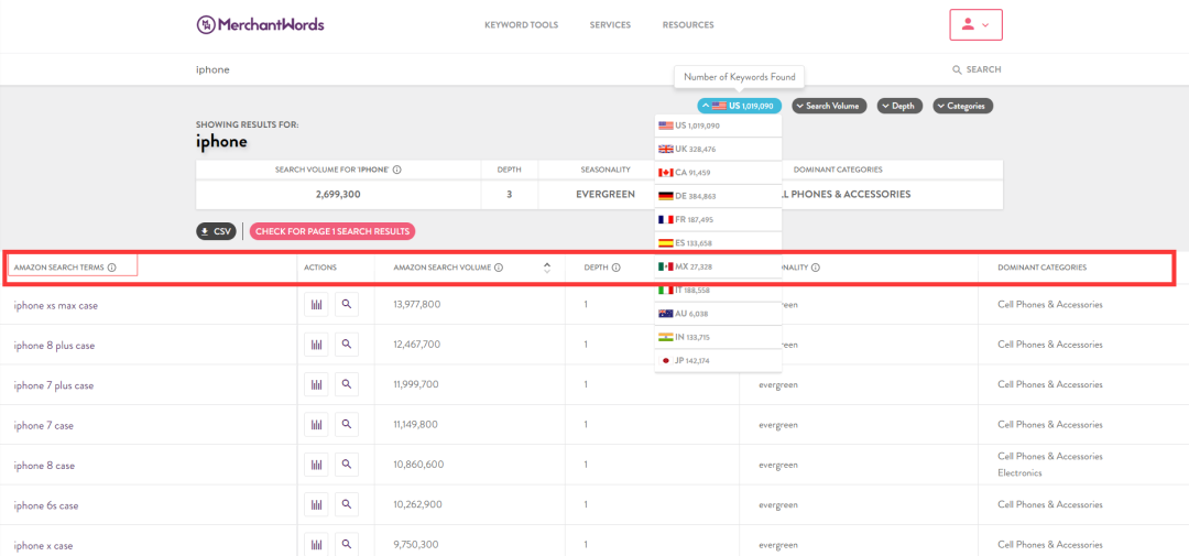 亚马逊关键词之挖词（工具篇）