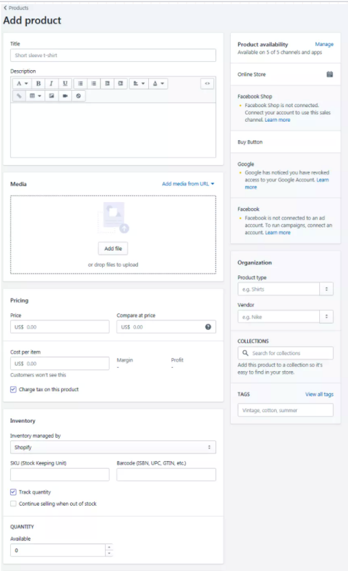 玩转Shopify l 教程之分类创建&产品上传
