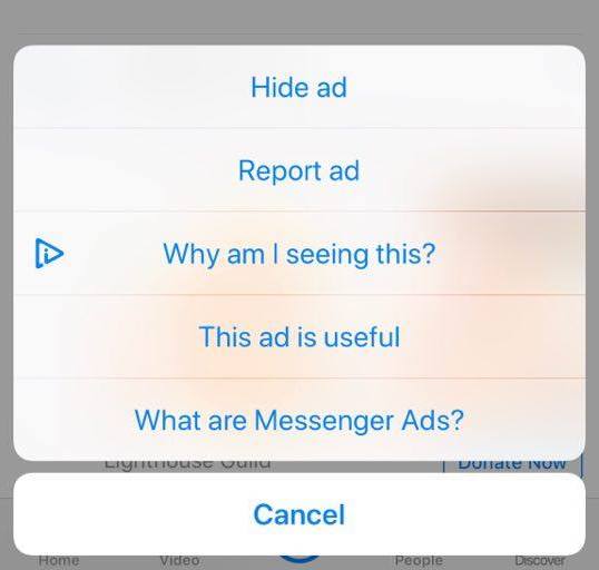 怎么屏蔽 Messenger广告