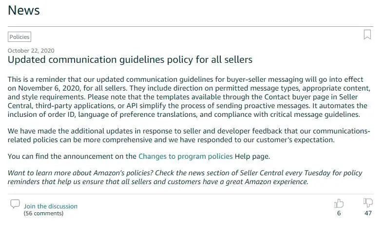 11月6日起，亚马逊这项新政正式生效，卖家需注意什么