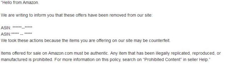 亚马逊卖假货申诉模板