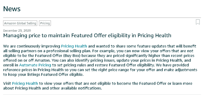 亚马逊又一功能更新！卖家们赶紧检查你的商品定价