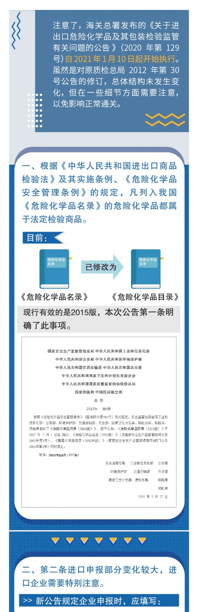 危化品企业注意！新进口危险化学品规范申报有变化