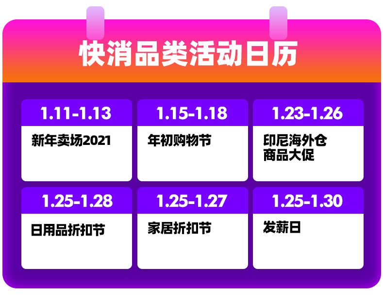 印尼情报局 | 2021首月四大行业最新营销日历&选品商机大盘点
