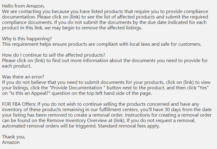 “警告邮件”注意了，这个类目的卖家要尽早提交！