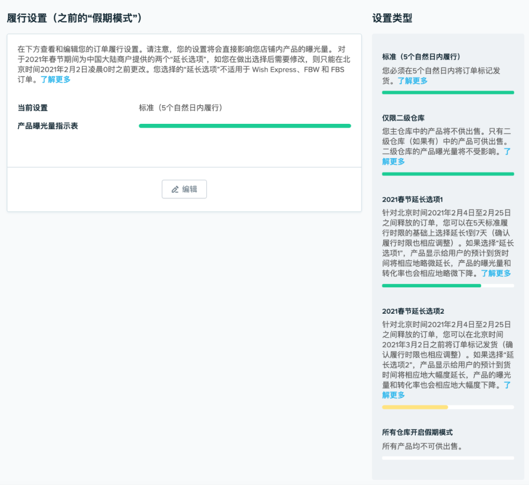 Wish：久等了！订单延长履行时间选项，操作说明！