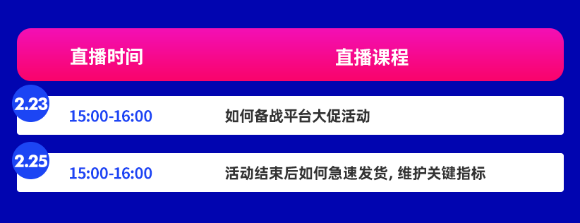 9场直播课放送大促备战技巧，二月为牛年大卖积势蓄力！