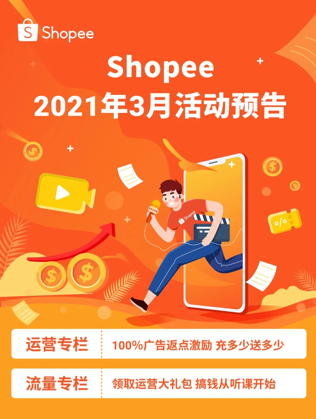 搞钱! 从3月免费爆单大礼包开始, 100％返点计划不愁流量和单量