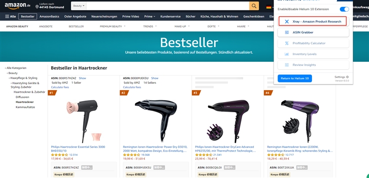 Helium10 插件使用