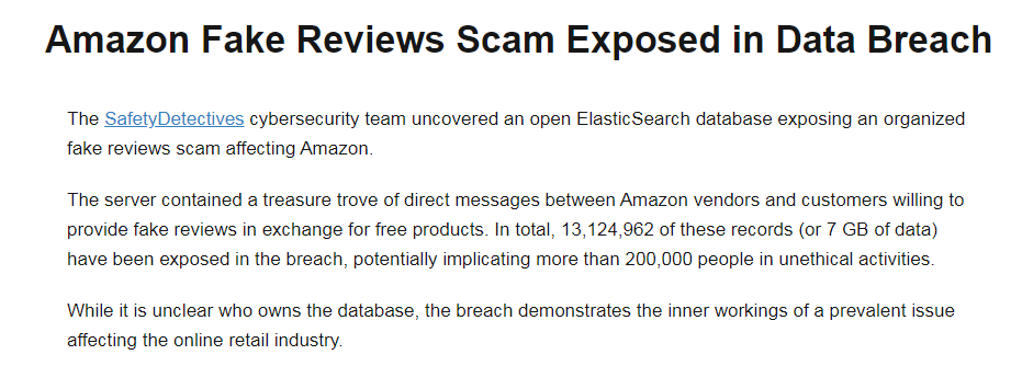刷单数据被泄露，7.5万亚马逊卖家面临账号被关！