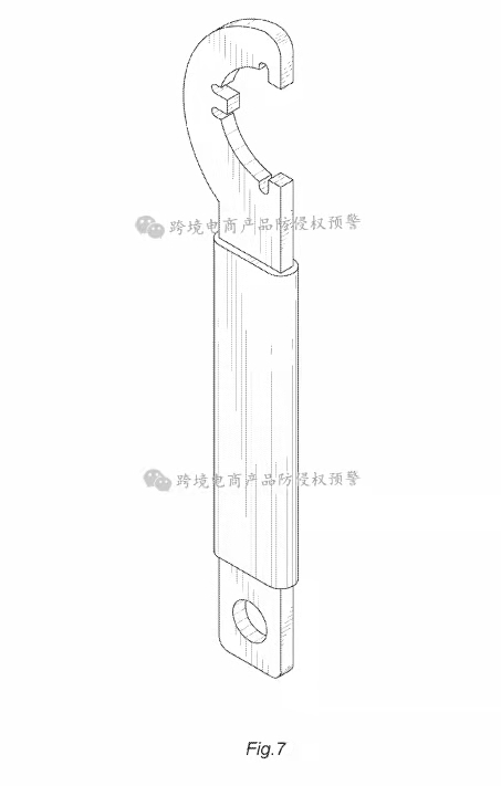 这款螺母扳手在美亚站有外观专利，防侵权预警257