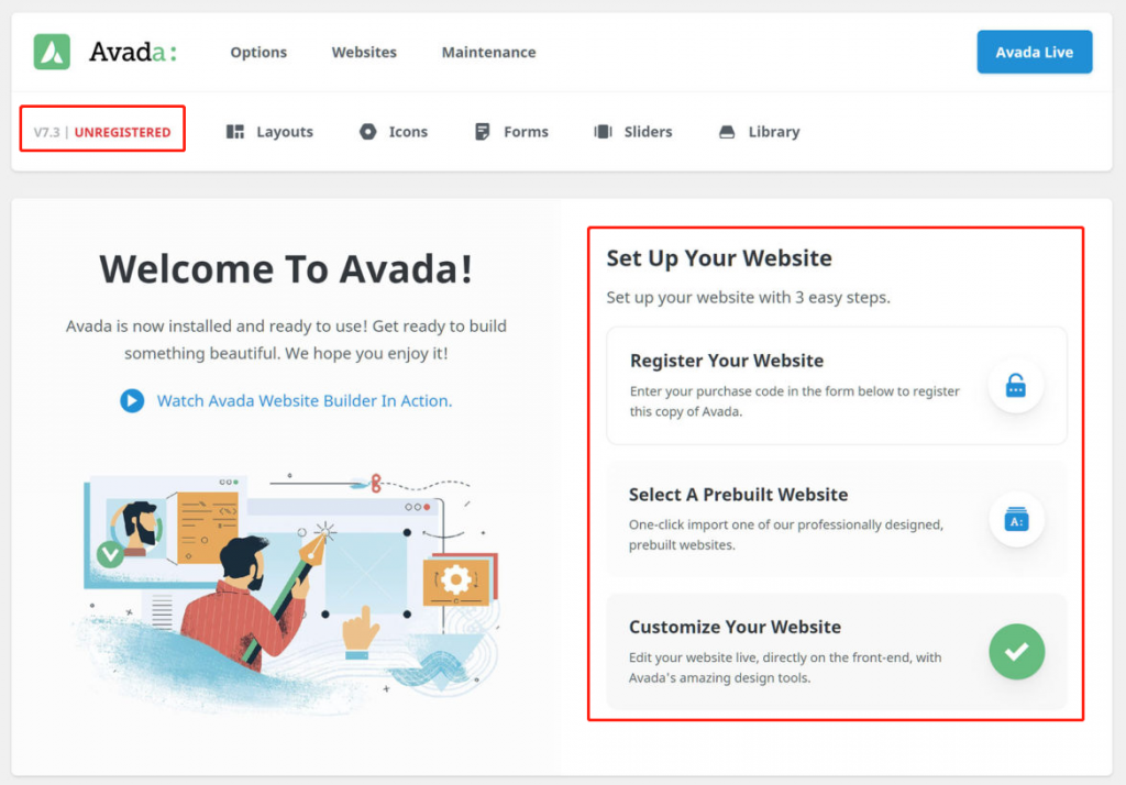 Avada主题后台操作界面及功能菜单用途概览