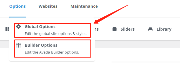 Avada主题后台操作界面及功能菜单用途概览
