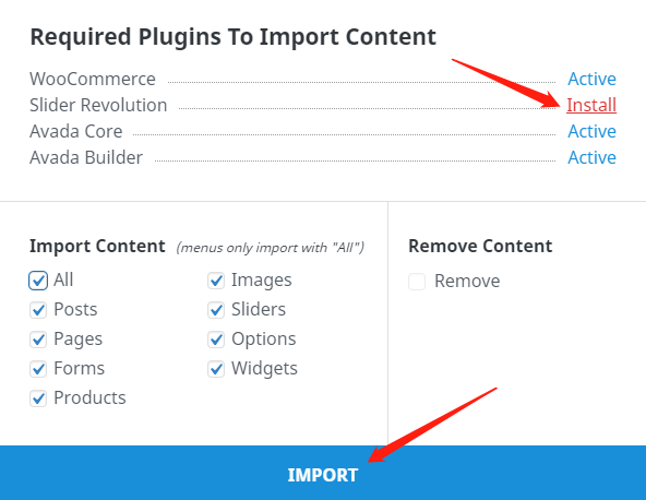 Avada主题后台操作界面及功能菜单用途概览