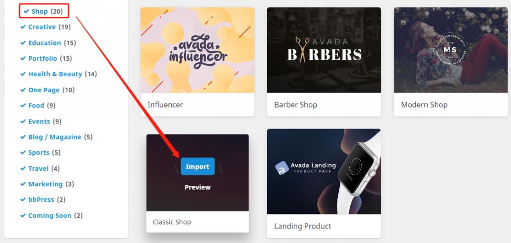 Avada主题后台操作界面及功能菜单用途概览
