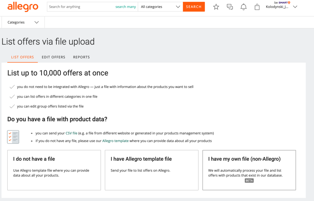 Allegro Flat files — 使用其他平台的csv格式文件上架商品！超级简单！