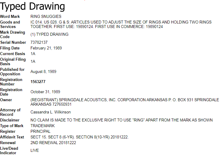 David代理新品牌，指环案件首发案！