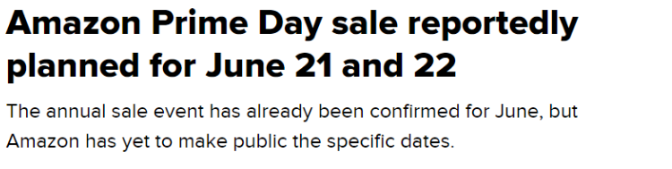 Prime Day日期定了？