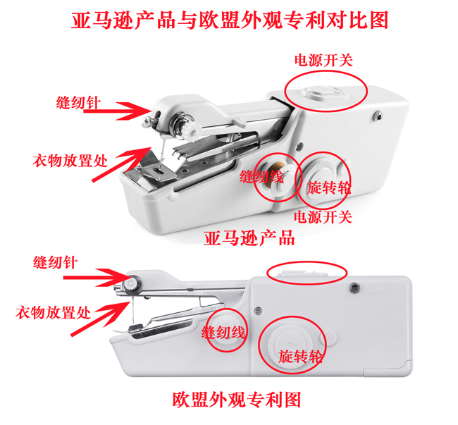 “手持缝纫机”欧盟外观专利侵权预警！