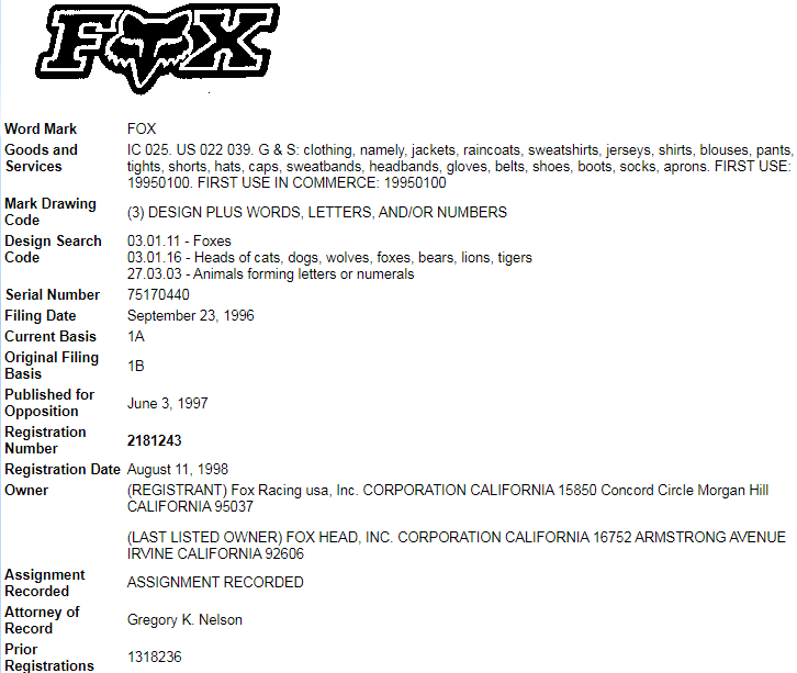 Fox Racing 狐狸头案件再次来袭！