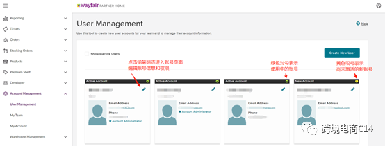 wayfair账号管理/信息维护/权限管理/子账号管理（连载）
