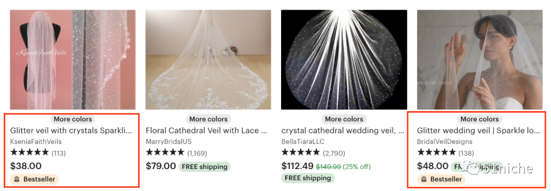 轻巧梦幻的水晶面纱成ETSY热搜爆款