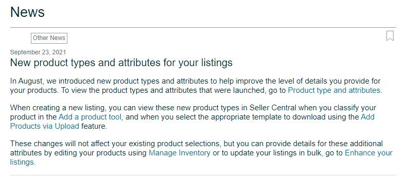亚马逊最新公告 | 引入新商品类型和属性！